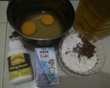 Foto langkah ke 1 dari resep Bolu Coklat Ekonomis Simple no mixer no oven no ribet.