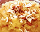 A picture of step 1 of Moong dal halwa.