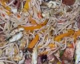 A picture of step 3 of Italian stir fry spaghetti.