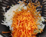 A picture of step 1 of Lauki and carrot kofta curry.