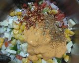 A picture of step 2 of Corn veggies sandwich.