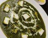 A picture of step 4 of Palak paneer.