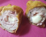 Sajttal, sonkával és baconnel töltött rántott karaj recept fázis 8 fotója