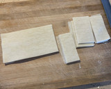 A picture of step 1 of Spring Roll Wrapper chips.