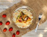 Foto del paso 7 de la receta: 🍳 Omelette de chauchas, tomate y muzzarella - mismos ingredientes, dos versiones 🍳