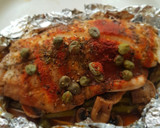 Foto del paso 3 de la receta: Filete de pescado empapelado con espárragos y champiñones