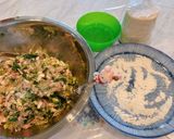 A picture of step 4 of Bok Choy/Pickled Mustard Greens Dumplings.