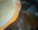 A picture of step 4 of Patira with egg sauce.
