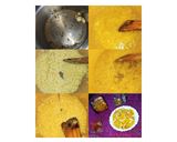 A picture of step 3 of Moong Dal Halwa.