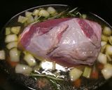 A picture of step 2 of Slow roasted beef with bread and mushroom sauce.