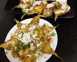 A picture of step 9 of Palak fritters chaat.