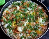 A picture of step 4 of Paneer Tikka Dum Biryani.