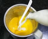 A picture of step 4 of Mango milkshake shots with chocolate syrup.