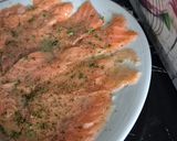 A picture of step 3 of Salmon or Pollock Carpaccio 😀.