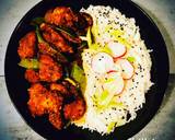 Maple Syrup Spicy Breaded Chicken, Mange-touts and Mushroom with Thyme Basmati Rice recipe step 5 photo