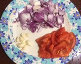 A picture of step 1 of Kala Chana Masala.