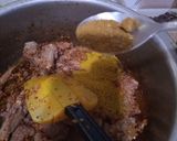 A picture of step 5 of Dhaba gosht.