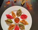 A picture of step 20 of Colourful Mathri.