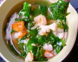 Hình bước làm 2 của món Canh bồ ngót Nhật và tôm mực