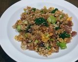 รูปขั้นตอนการทำที่ 5 ของ ข้าวผัดข้าวบาร์เลย์,กุนเชียงเนื้อ