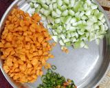 A picture of step 3 of Idli sambr with coconut chutney.