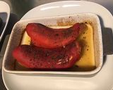 Une image de l'étape 9 de Poivrons surprise aux saucisses fumées moutarde de Dijon, basilic et parmesan.