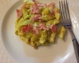 Foto del passaggio 4 della ricetta Pennette cremose con la robiola e prosciutto cotto croccanti gratinate in forno