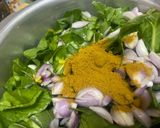 A picture of step 3 of Moong dal palak leaves sabji.