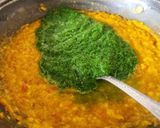 A picture of step 5 of Double Tadka Lasooni Palak Yellow Moongdal - Dhaba-Style.