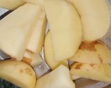 A picture of step 1 of Aloo mangori ki sabji.