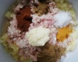 A picture of step 3 of Parsi style mutton kabab.
