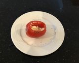 A picture of step 3 of Turkey and Ham Club Stuffed Tomato.