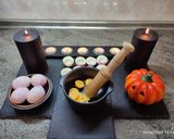 Foto del paso 4 de la receta: Aperitivos Halloween: Huevos Nido de Araña y Huevos con Vomito Verde