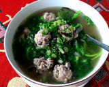 Hình bước làm 4 của món Canh cải cúc nấu thịt viên