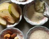 A picture of step 1 of Pears Halwa (Babugosha).