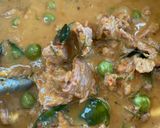 A picture of step 4 of Panaeng Pork Shoulder Curry with Rice Noodles, Winged Beans, and Fresh Vegetables.