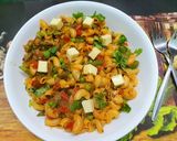 A picture of step 4 of Masala Mac and Cheese.