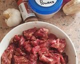 A picture of step 1 of Vietnamese beef stew (Bo Kho).