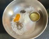 A picture of step 1 of Jodhpur Special Yellow Mathri.