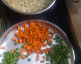 A picture of step 2 of Moong daal vegetable khichdi.