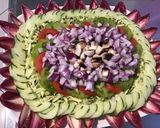 Une image de l'étape 14 de Salade composée multicolore (céleri,tomates,courgette,oignon,radis,concombre,champignons,endives).