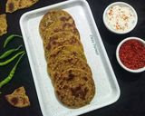 A picture of step 10 of Bajra Methi Bhakhri (Pearl Millet Flour Methi Bhakhri).