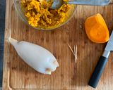 Foto del passaggio 5 della ricetta CALAMARO RIPIENO ZUCCA, CASTAGNE e NOCI