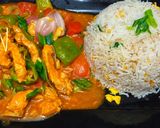 A picture of step 8 of Chicken jalferazi with egg rice.