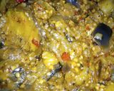 A picture of step 4 of Aloo Baingan.
