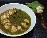 A picture of step 10 of Stuffed Italian spiced potato in spinach.