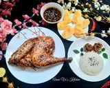 Hình bước làm 4 của món Gà nướng bơ, xôi nước cốt dừa và sốt táo