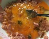 รูปขั้นตอนการทำที่ 3 ของ ข้าวโปะ ไข่เจียวแหนม