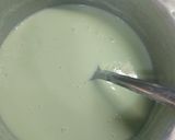 A picture of step 1 of Pista custard pudding with almond chocolate pudding.