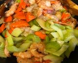 A picture of step 5 of Stir Fried Shrimp and Veggies Pasta.